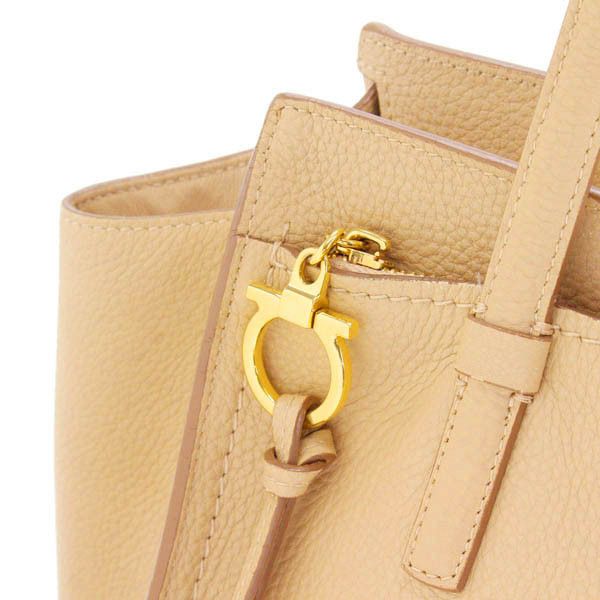 Salvatore Ferragamo Amy AMY Tote Bag Gancini Shoulder Bag Beige