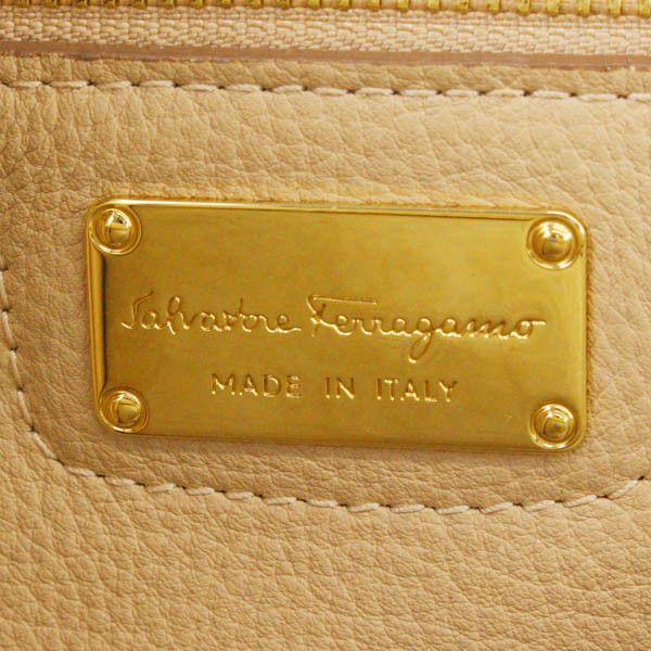 Salvatore Ferragamo Amy AMY Tote Bag Gancini Shoulder Bag Beige