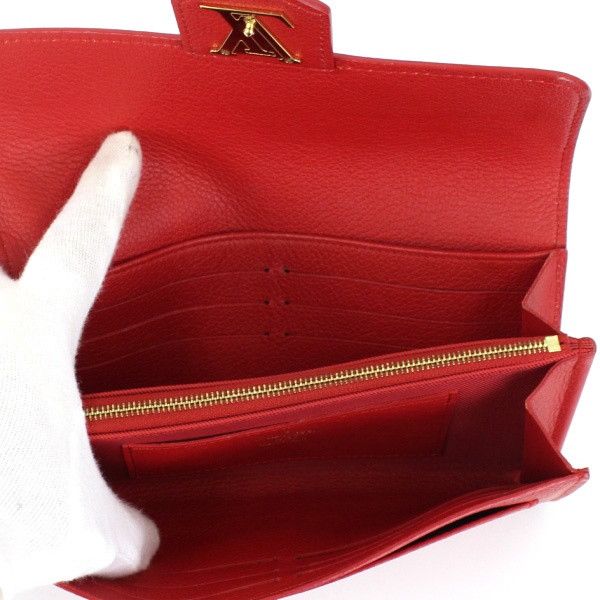 Louis Vuitton Portefeuille Lock Me Long Wallet Red