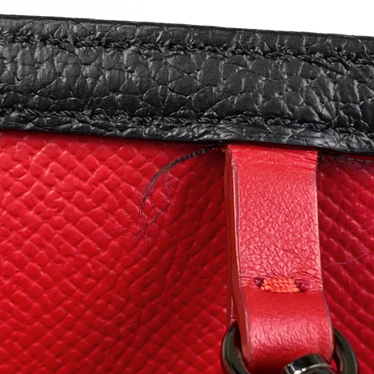 Christian Louboutin Cabata Tote Bag Shoulder Bag Leather Black Red