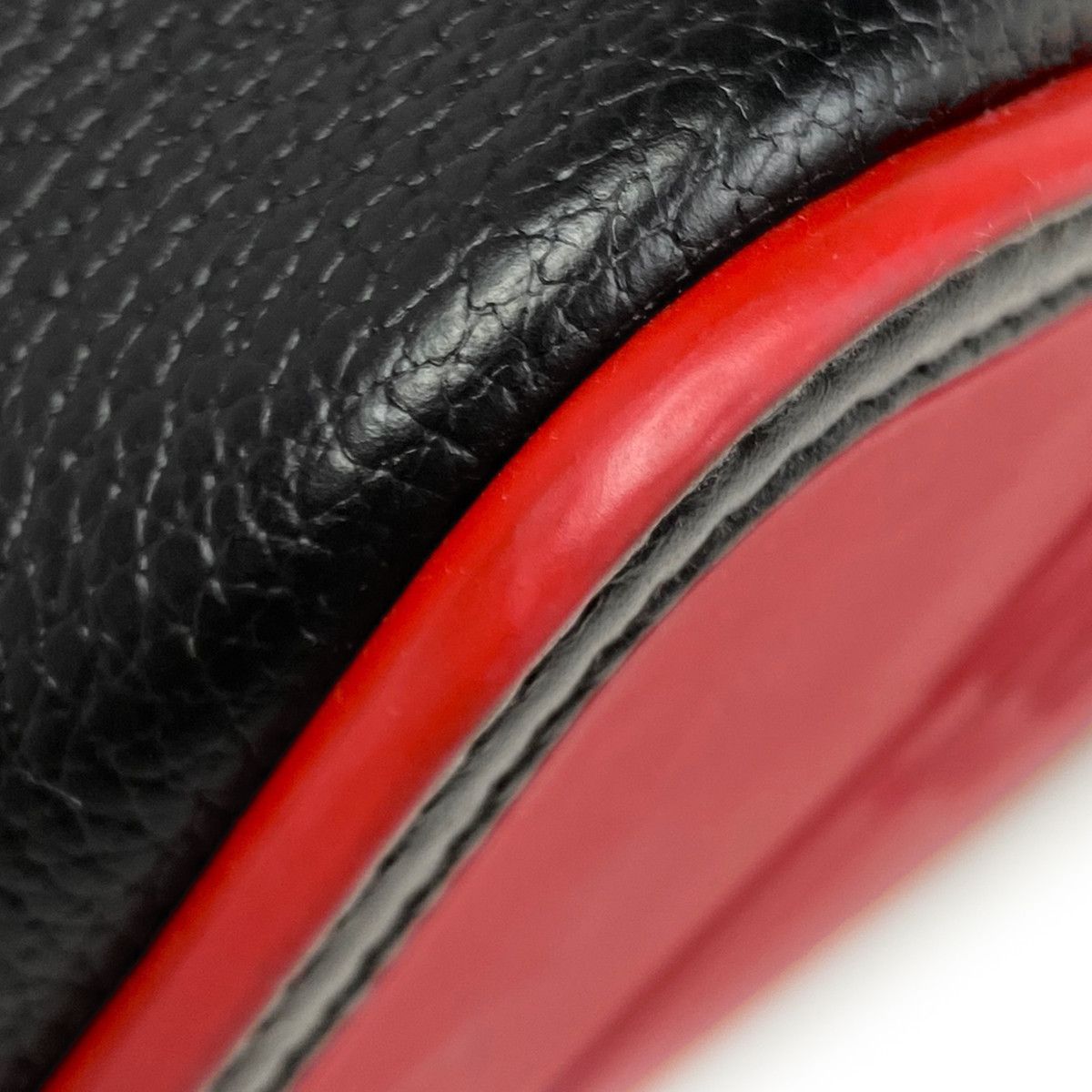Christian Louboutin Cabata Tote Bag Shoulder Bag Leather Black Red