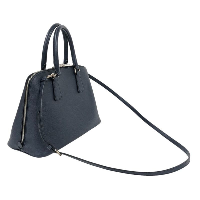 Prada 2way Handbag Leather Navy