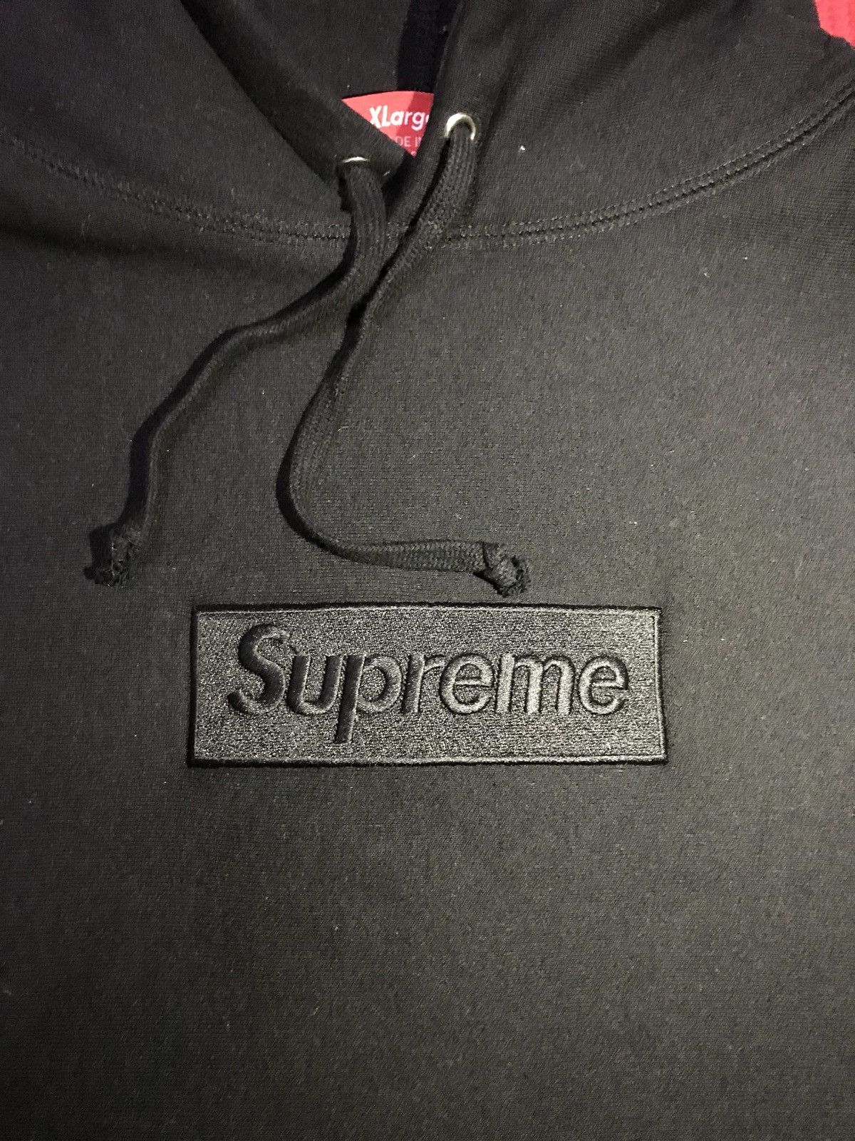 Supreme BLACK TONAL BOX LOGO HOODIE | Grailed