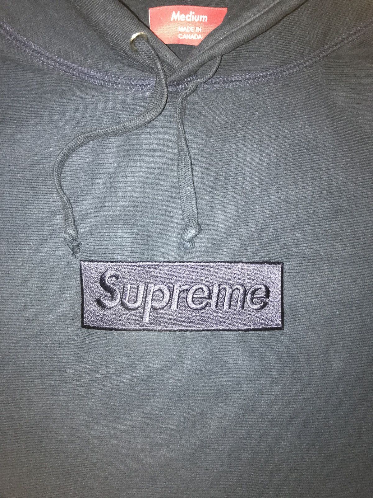 Supreme Navy Tonal Box Logo Hoodie Grailed