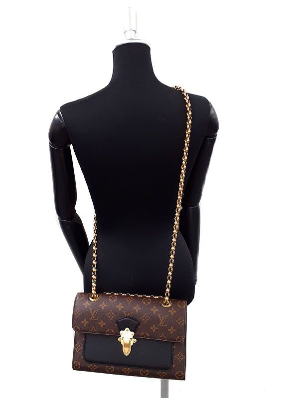 Louis Vuitton Monogram Victoire Chain Shoulder Bag Black