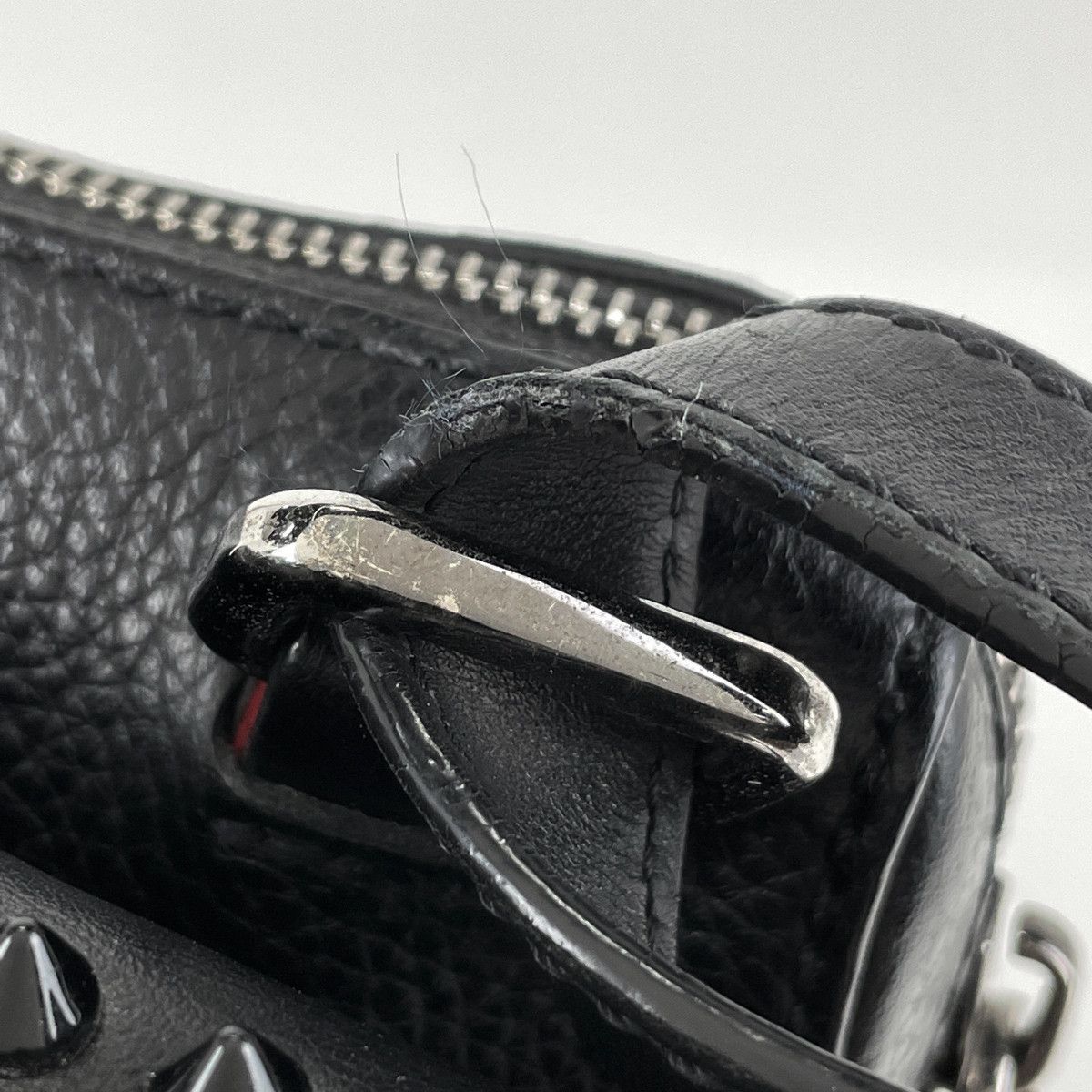 Christian Louboutin Leather Shoulder Bag Black Red