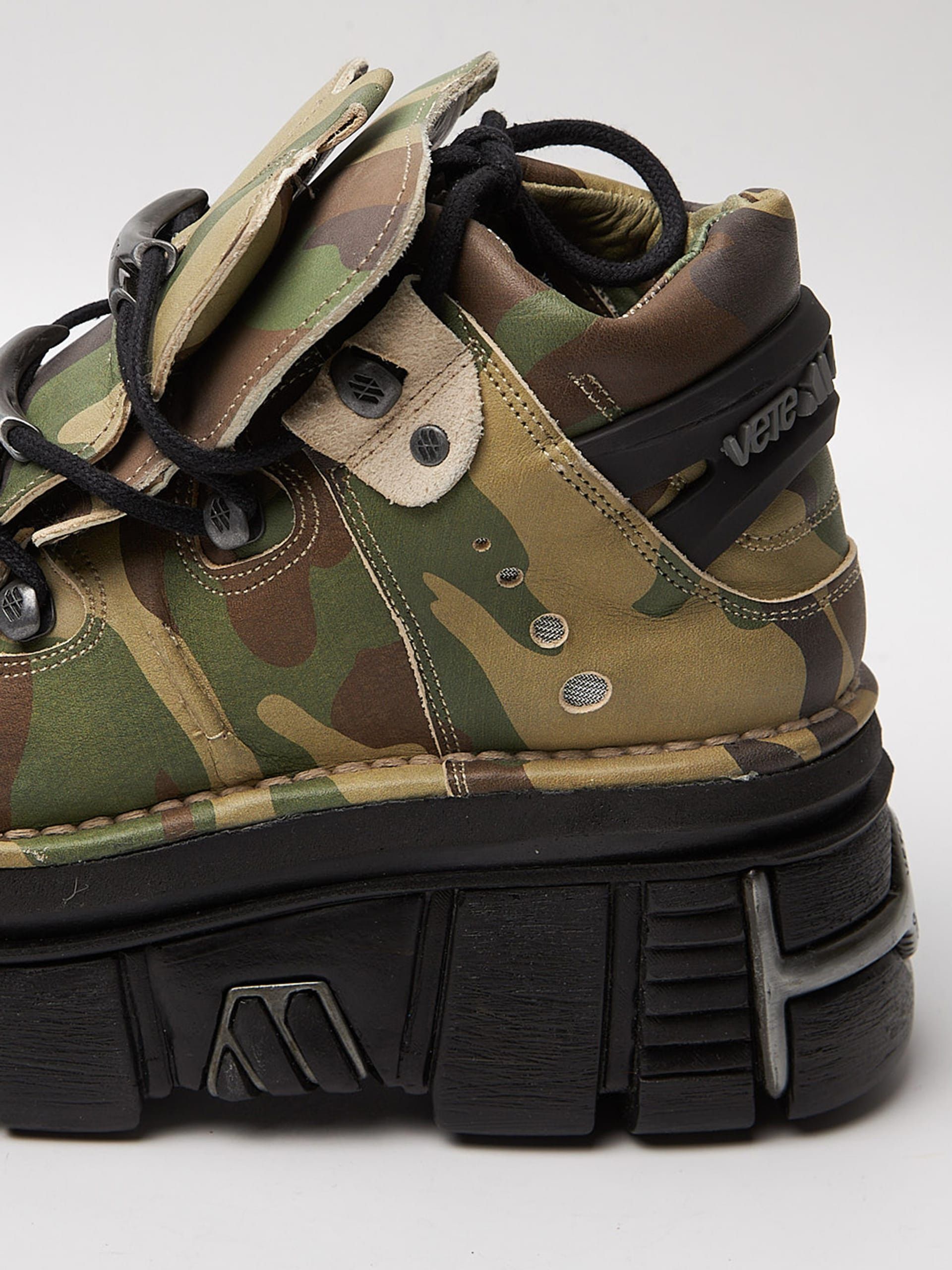 Vetements Camo Leather Platform Sneakers Size US 9 / EU 42 - 6 Thumbnail