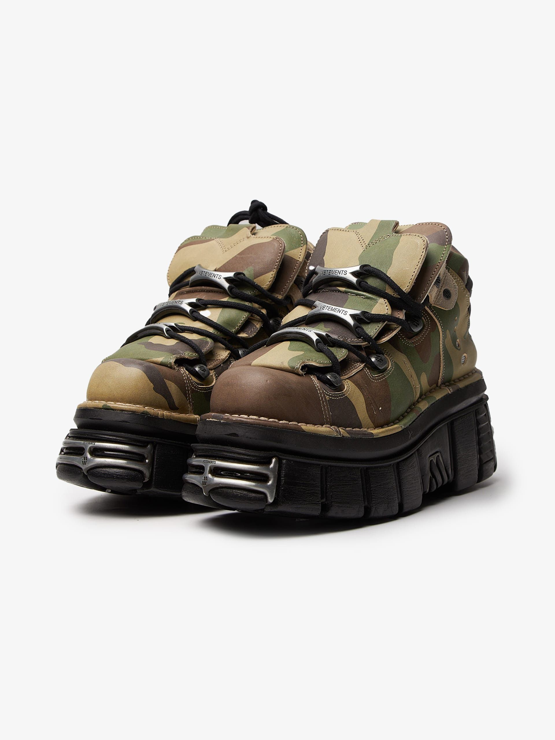 Vetements Camo Leather Platform Sneakers Size US 9 / EU 42 - 2 Thumbnail