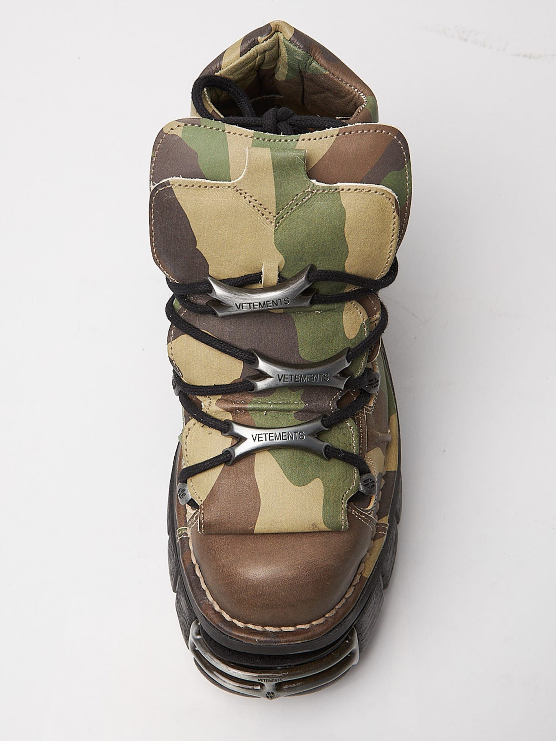 Vetements Camo Leather Platform Sneakers Size US 9 / EU 42 - 4 Thumbnail