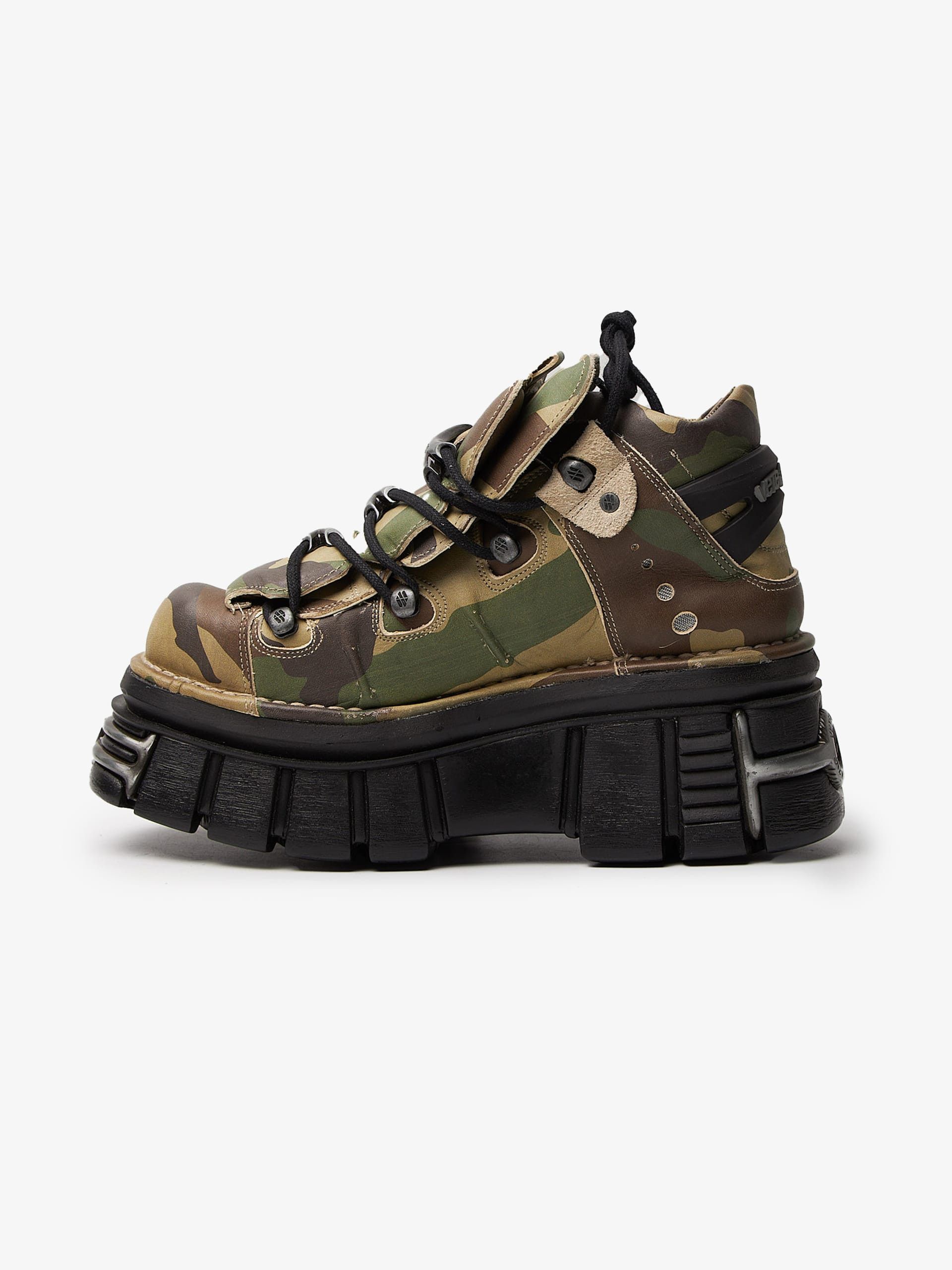 Vetements Camo Leather Platform Sneakers Size US 9 / EU 42 - 3 Thumbnail