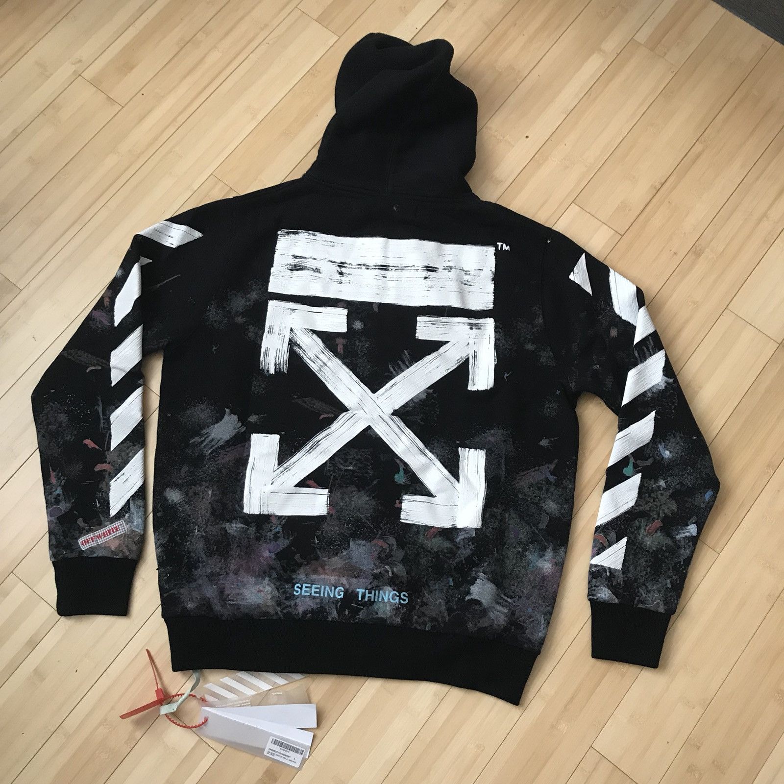 Off white seeing 2024 things hoodie black