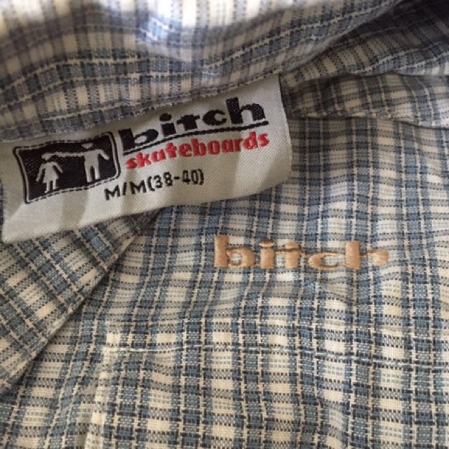 Vintage Bitch Skateboards Button blue Shirt Size M | Grailed