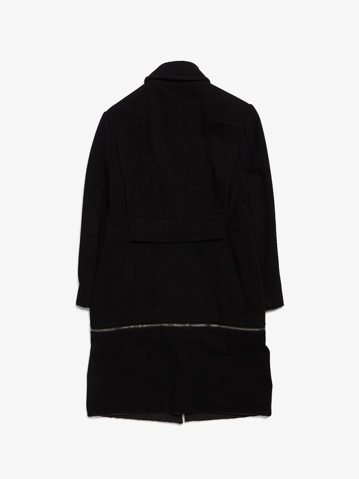 Dirk Bikkembergs Black Detachable Hem Elongated Wool Coat | Grailed