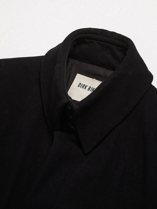 Dirk Bikkembergs Black Detachable Hem Elongated Wool Coat | Grailed