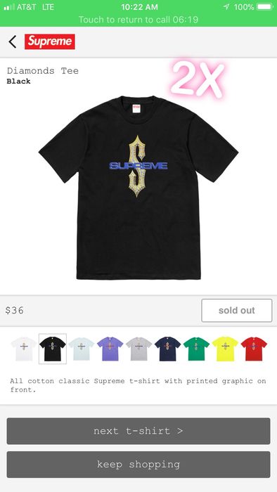 Supreme Supreme Diamonds Tee | Grailed