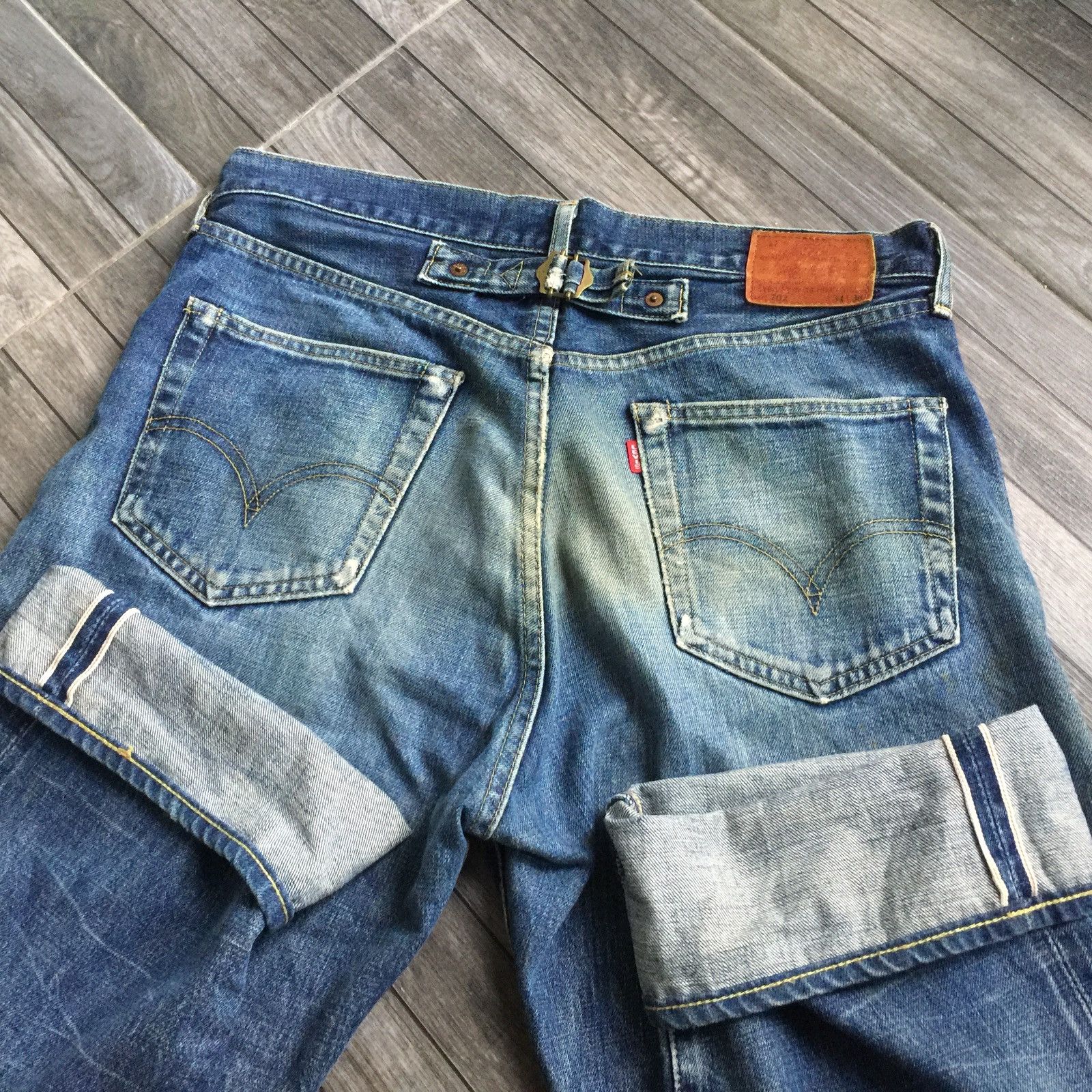 Levi s FINAL DROP vintage Levis Big E 702 Selvedge Distressed Jeans Grailed