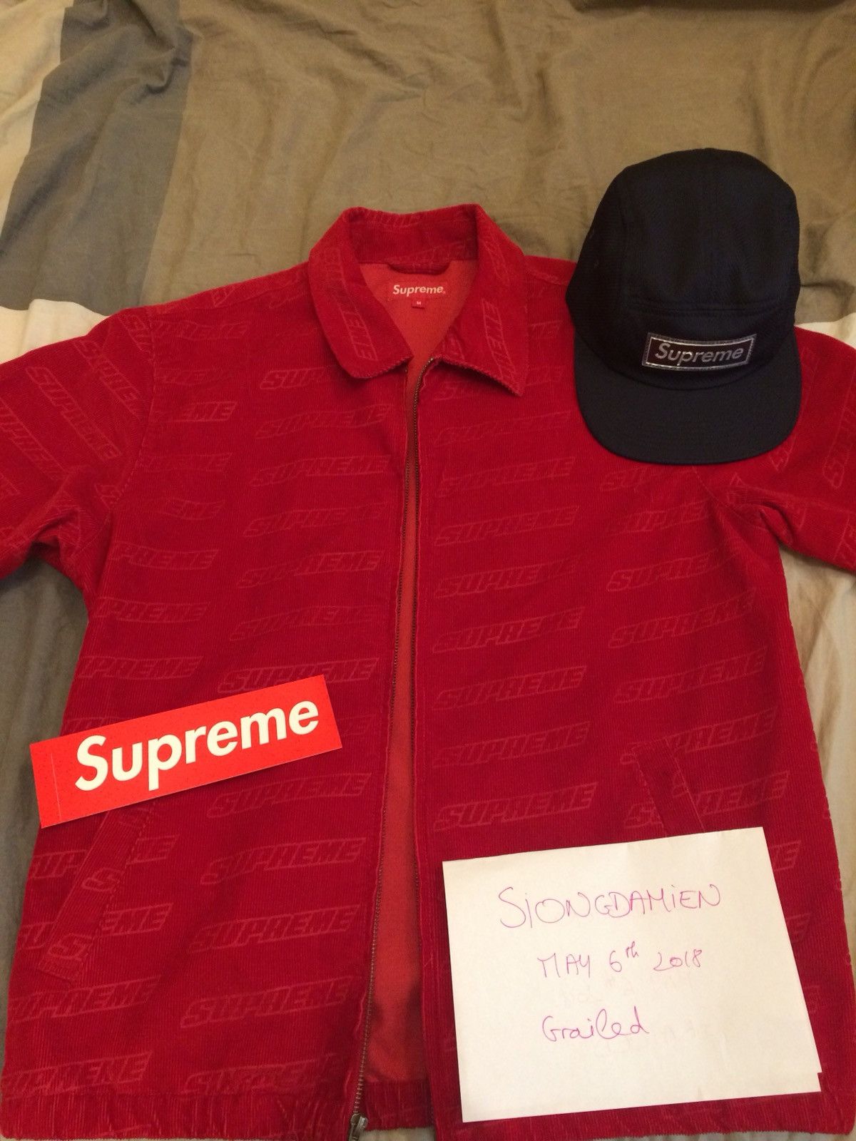 Supreme Debossed Logo Corduroy Jacket | Grailed