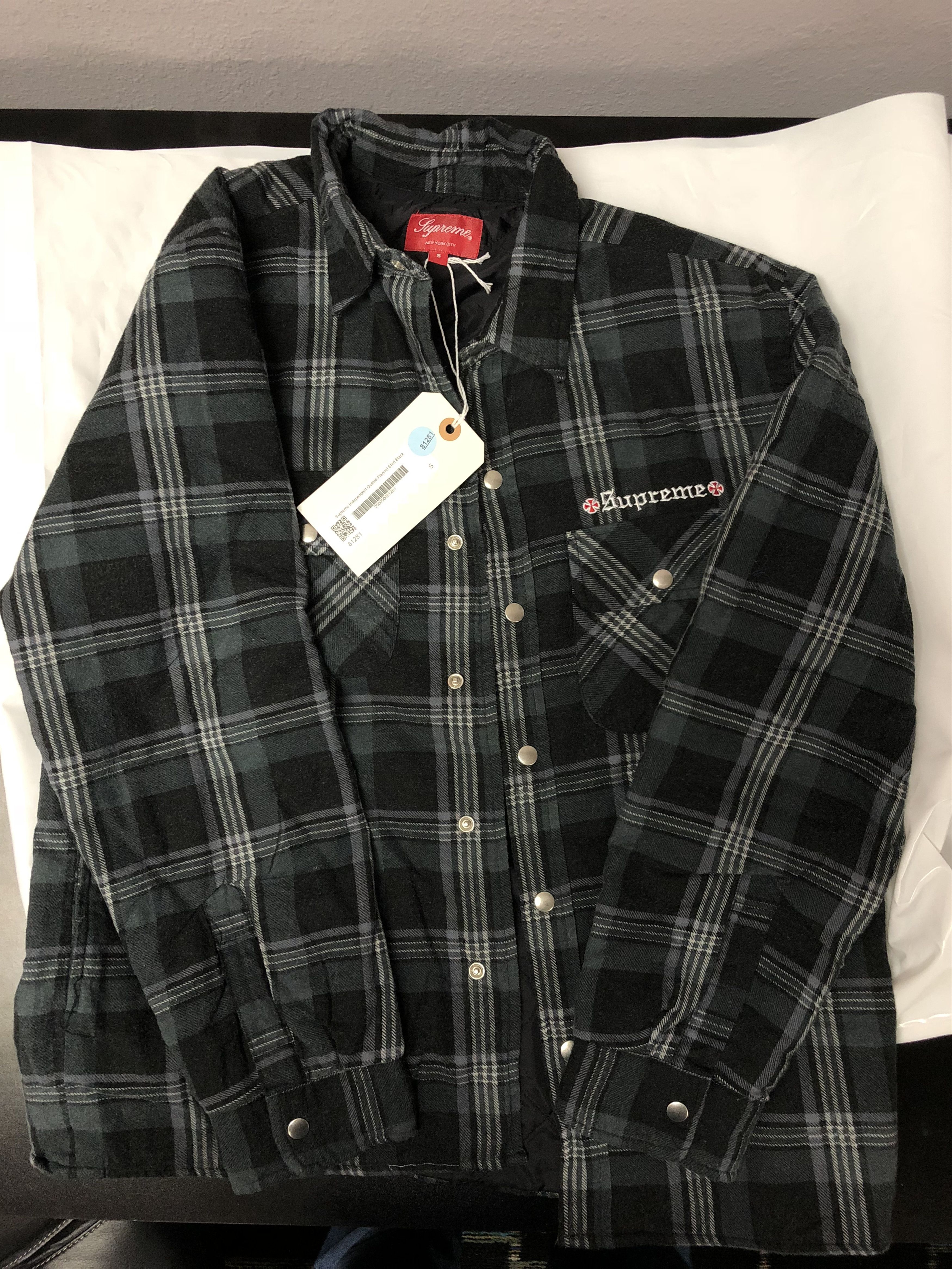 Supreme Supreme Independent Quilted Flannel Shirt | Grailed