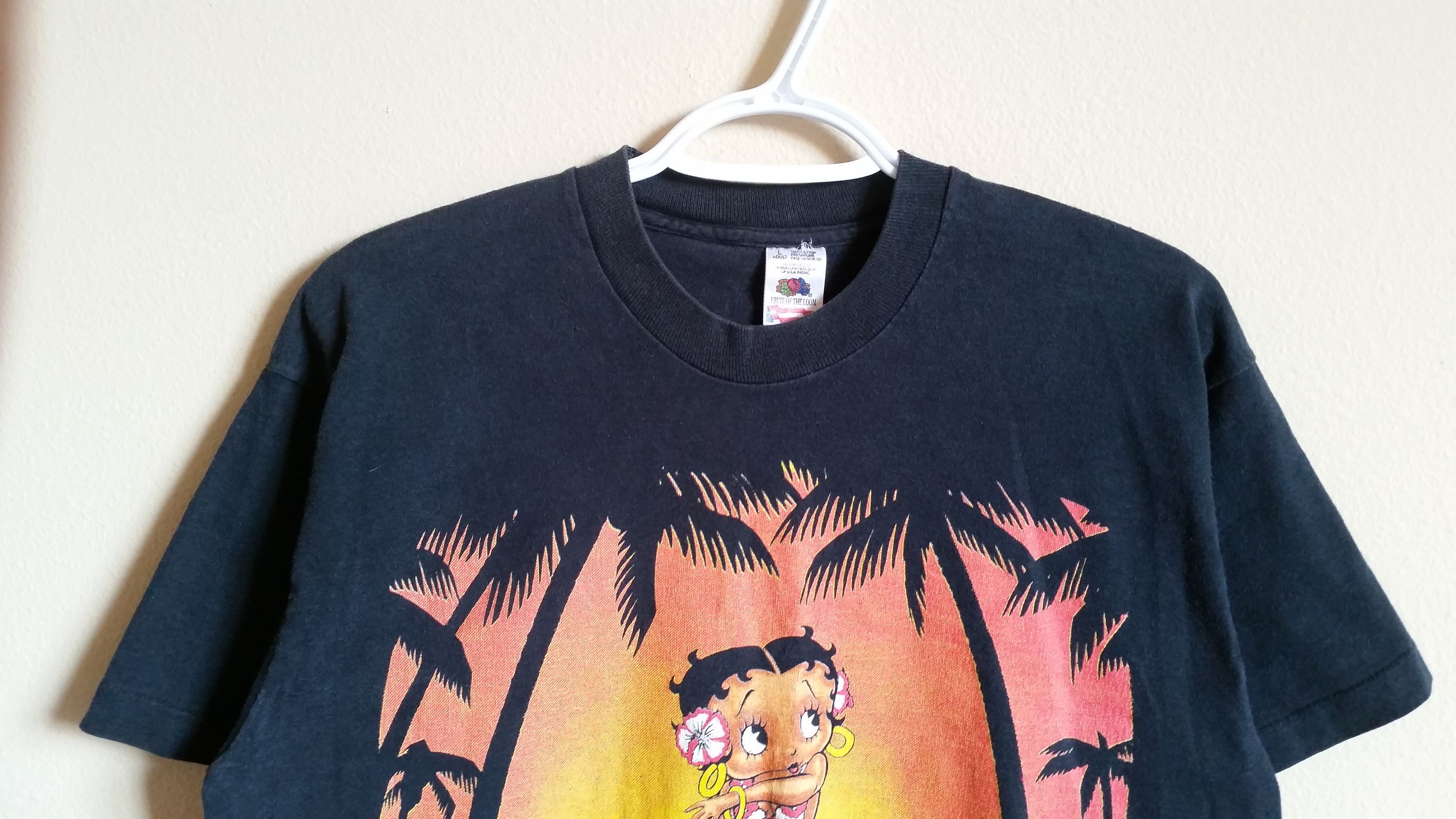 Fruit Of The Loom VTG Betty Boop 'Hula Boop' Hawaii Sunset