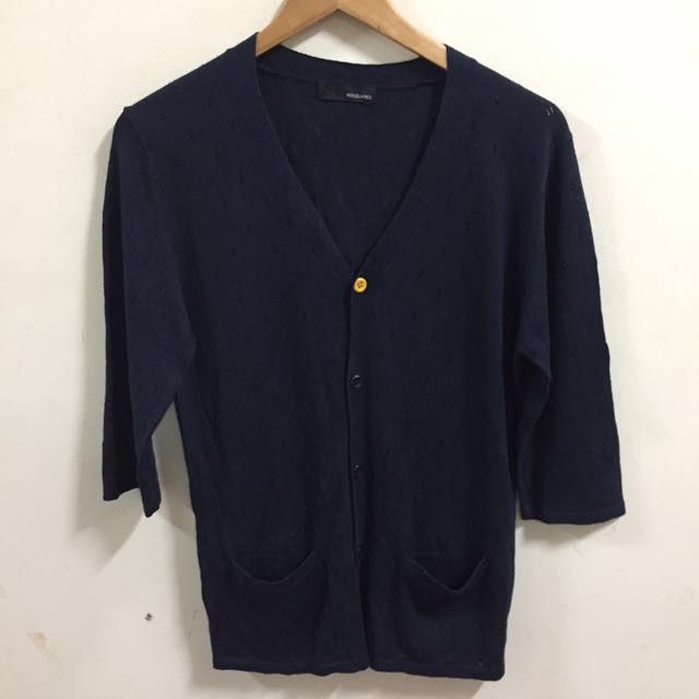 M2Quared Blue Black Cardigan Size L