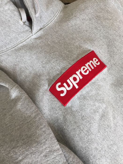 Supreme Grey Box Logo Hoodie Grailed