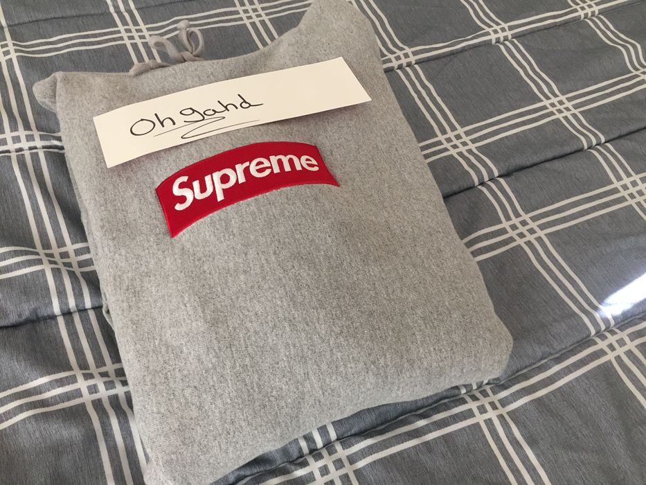 Supreme Grey Box Logo Hoodie Grailed