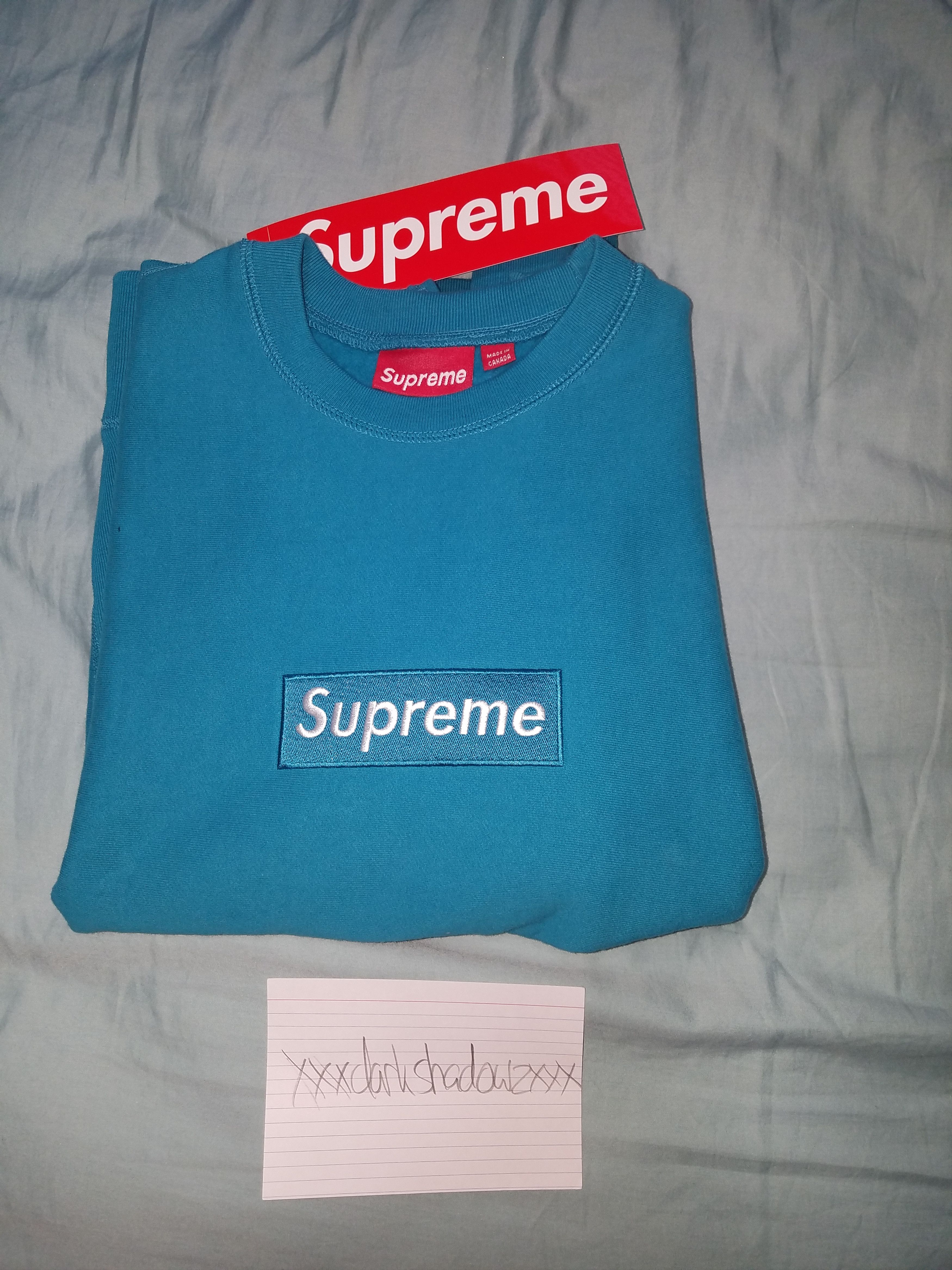 Supreme 2006 Teal Box Logo Crewneck | Grailed