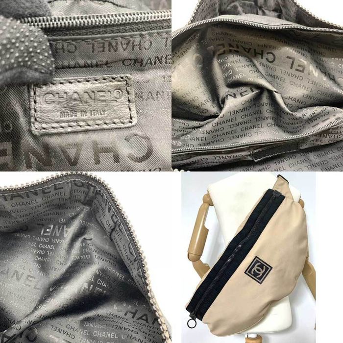 Authentic CHANEL new travel line coco mark sports bag handbag nylon black