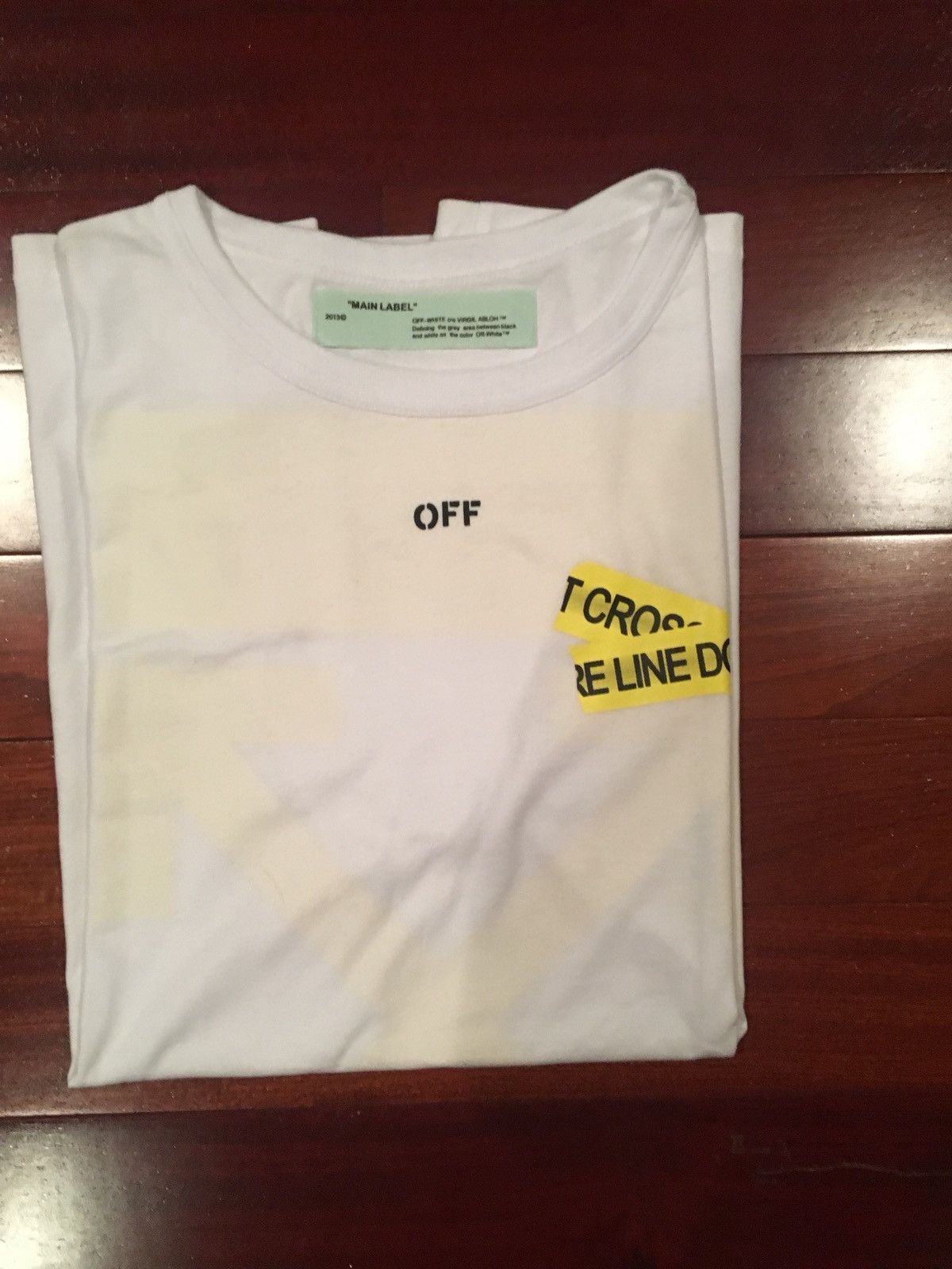 Off-white Caution Tape Short-sleeve T-shirt In White