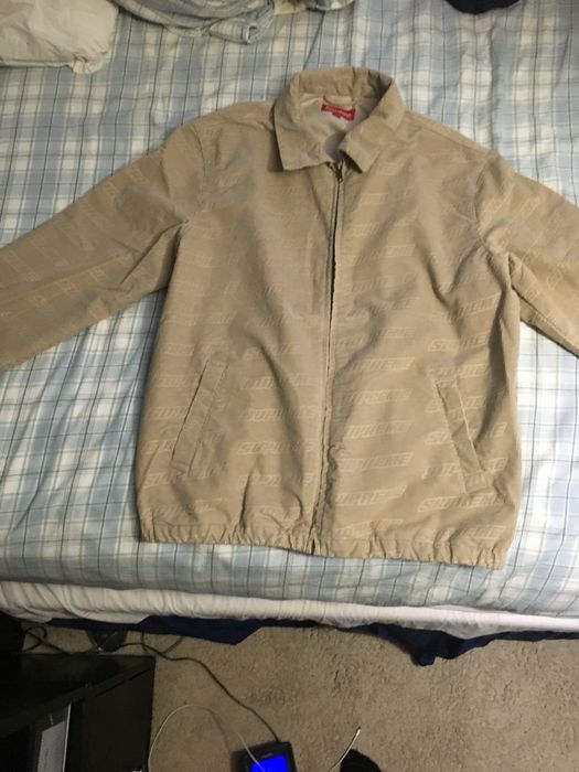 Supreme Supreme Debossed Logo Corduroy Jacket Tan | Grailed