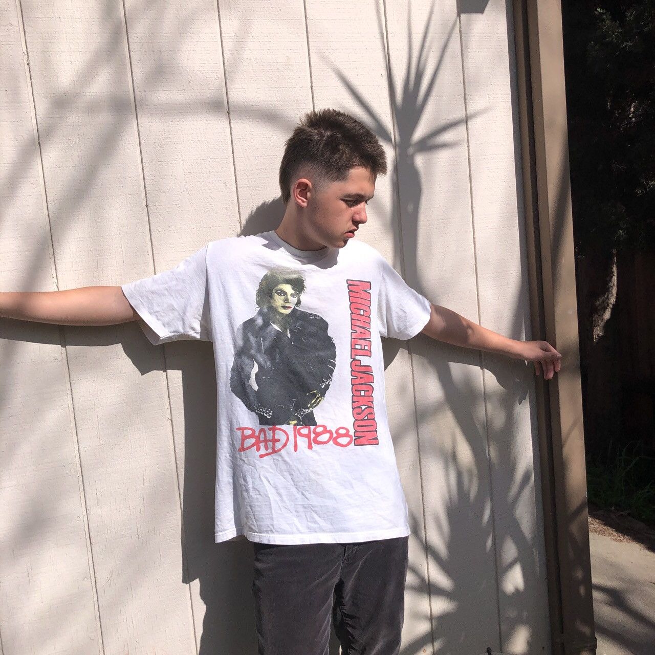 ミュージシャン 80S VINTAGE MICHAEL JACKSON BAD WORLD ORIGINAL “BAD Tour” 1988 Michael Jackson Vintage World Tee