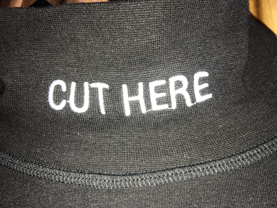 Vetememes Cut Here Mock Turtle Neck | Grailed