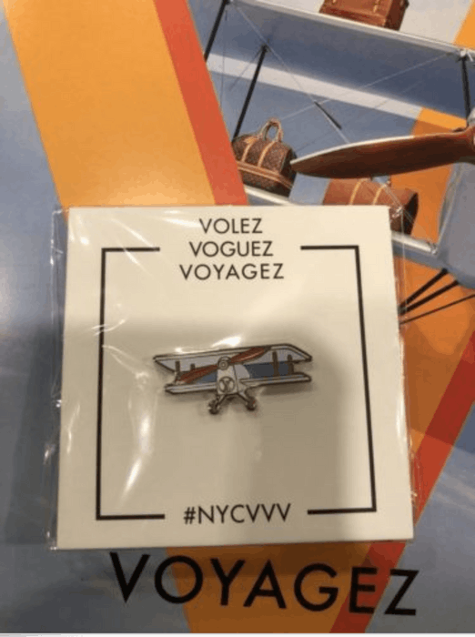LOUIS VUITTON x Pintrill Airplane Pin Volez Vogez Voyagez Exhibit NYC