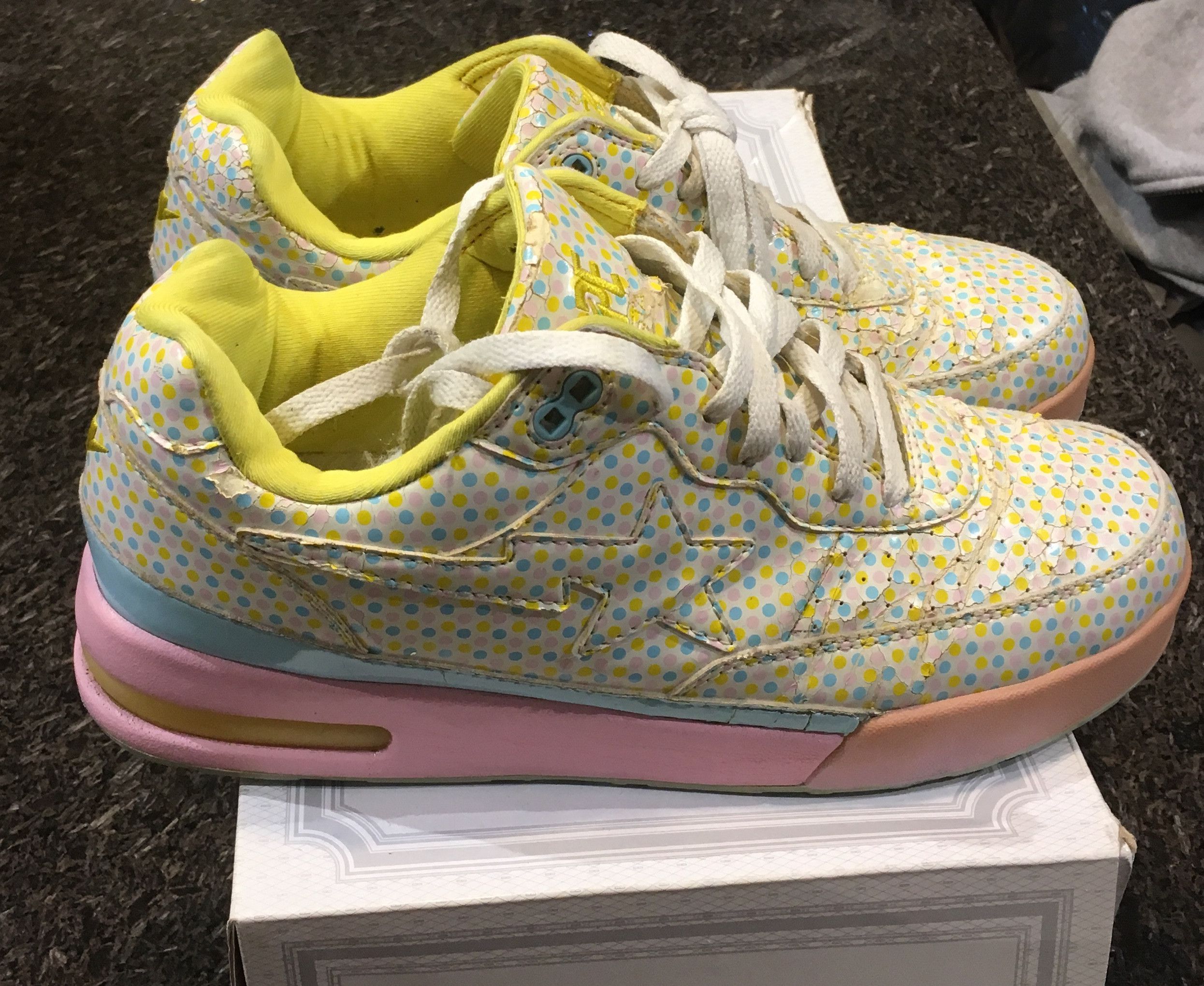 Bape OG Bape cotton candy polka dot Roadstas Bapestas Grailed