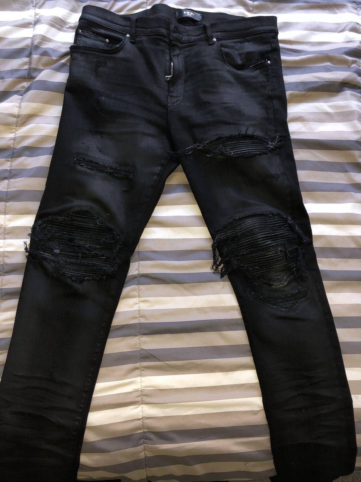 Amiri Amiri Black Wax Denim Grailed