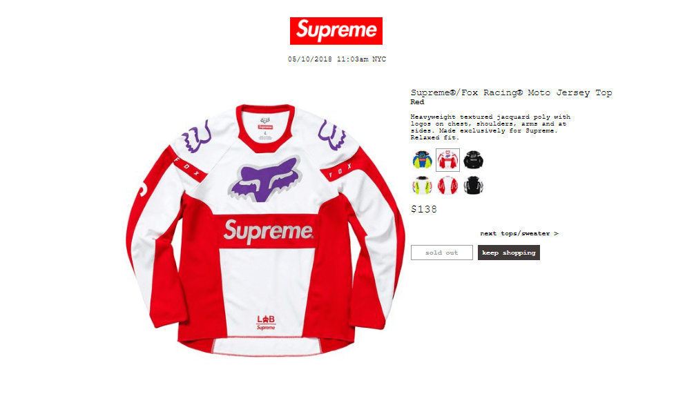 Supreme Supreme Fox Racing Moto Jersey Top Red | Grailed