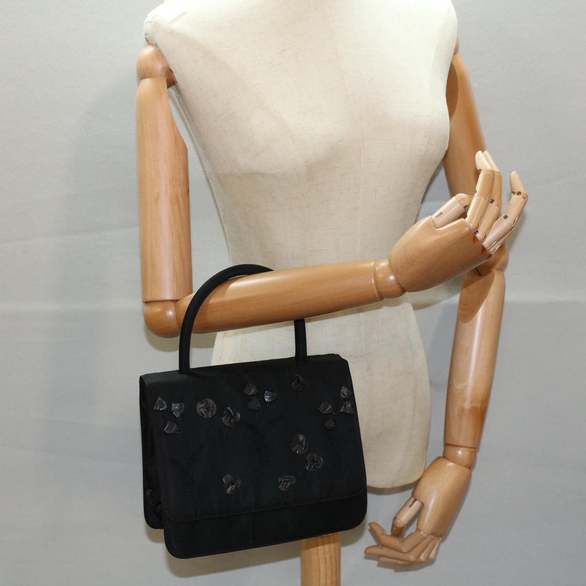 Prada PRADA Hand Bag Nylon Black Auth ki3443 Size ONE SIZE - 21 Thumbnail