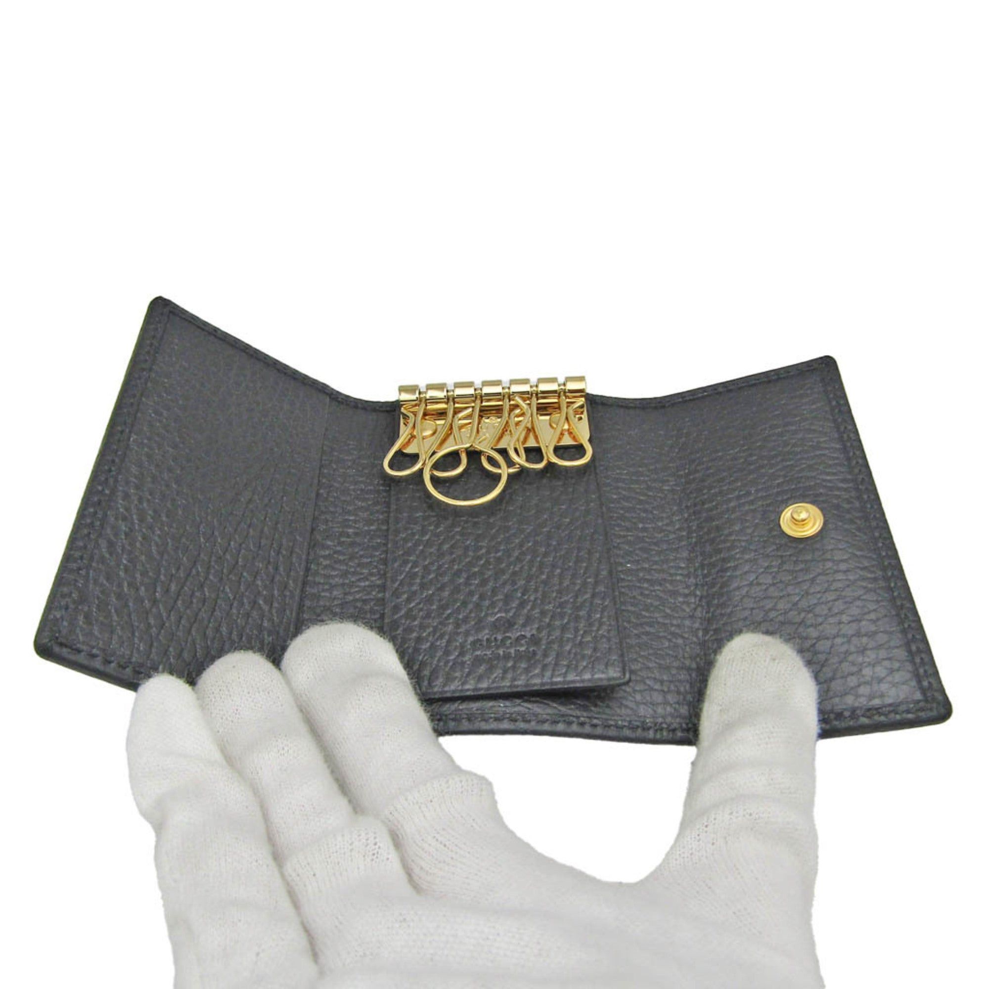 Gucci GUCCI GG Marmont 456118 Women,Men Leather Key Case Black Size ONE SIZE - 3 Thumbnail