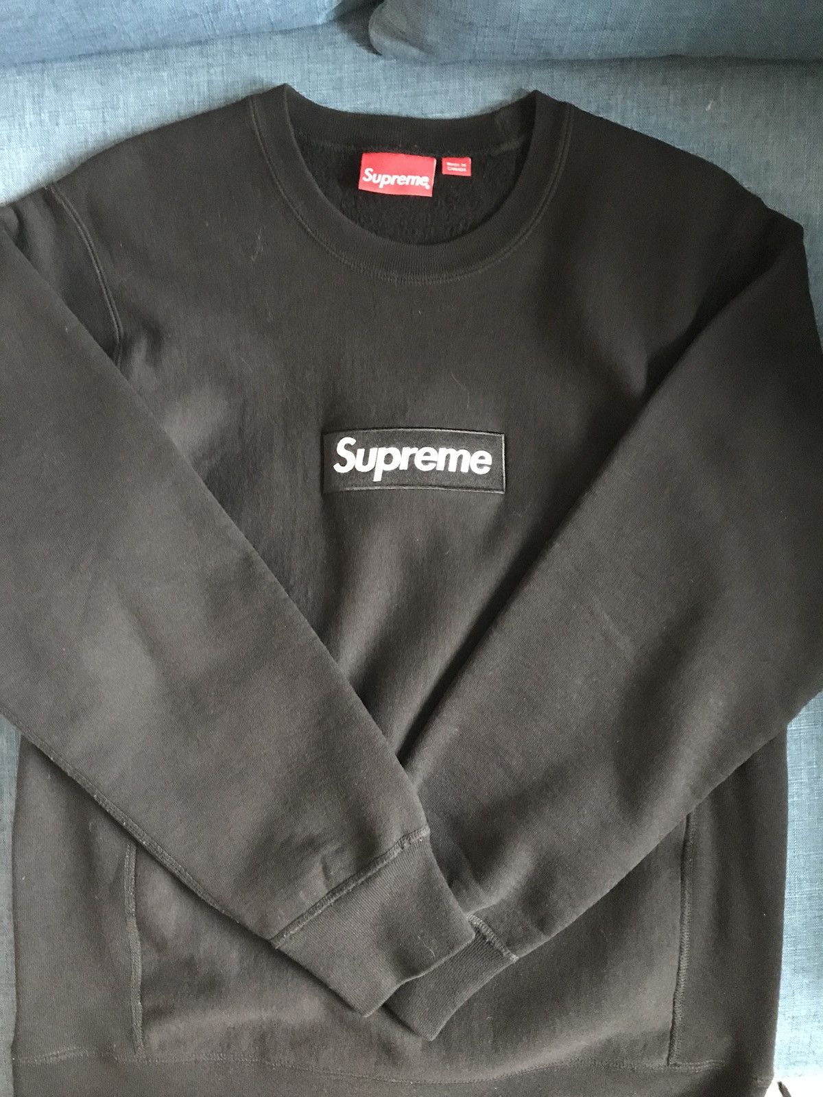 Supreme Box Logo Crewneck Black Large | Grailed