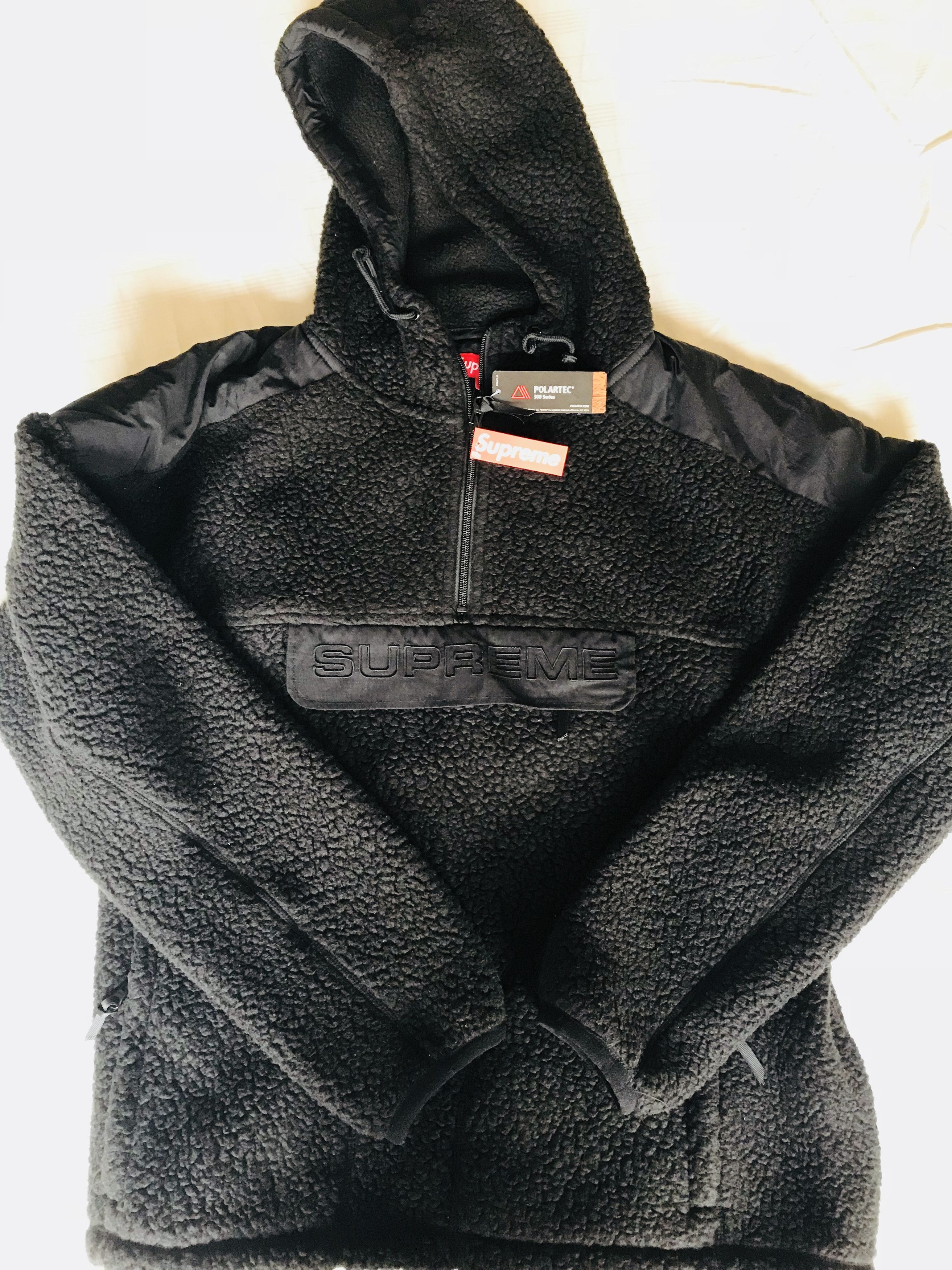 Supreme Polartec Hooded Half Zip Pullover Black | Grailed