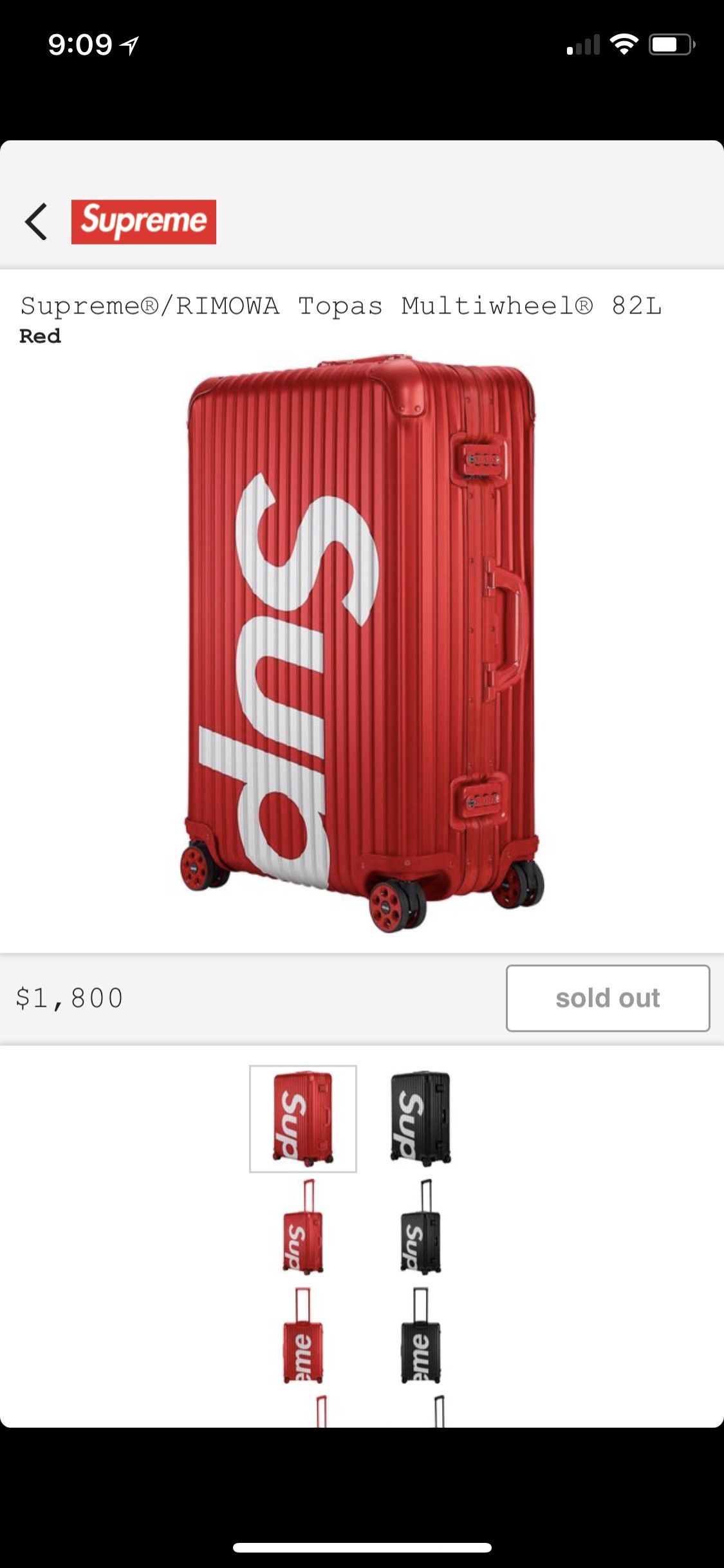 Supreme Supreme X Rimowa Topaz Red 82L | Grailed