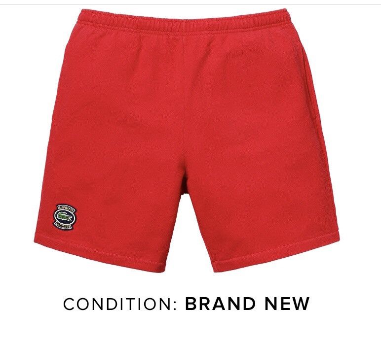 Supreme LACOSTE Logo Panel Sweatshort (FW19) - $128