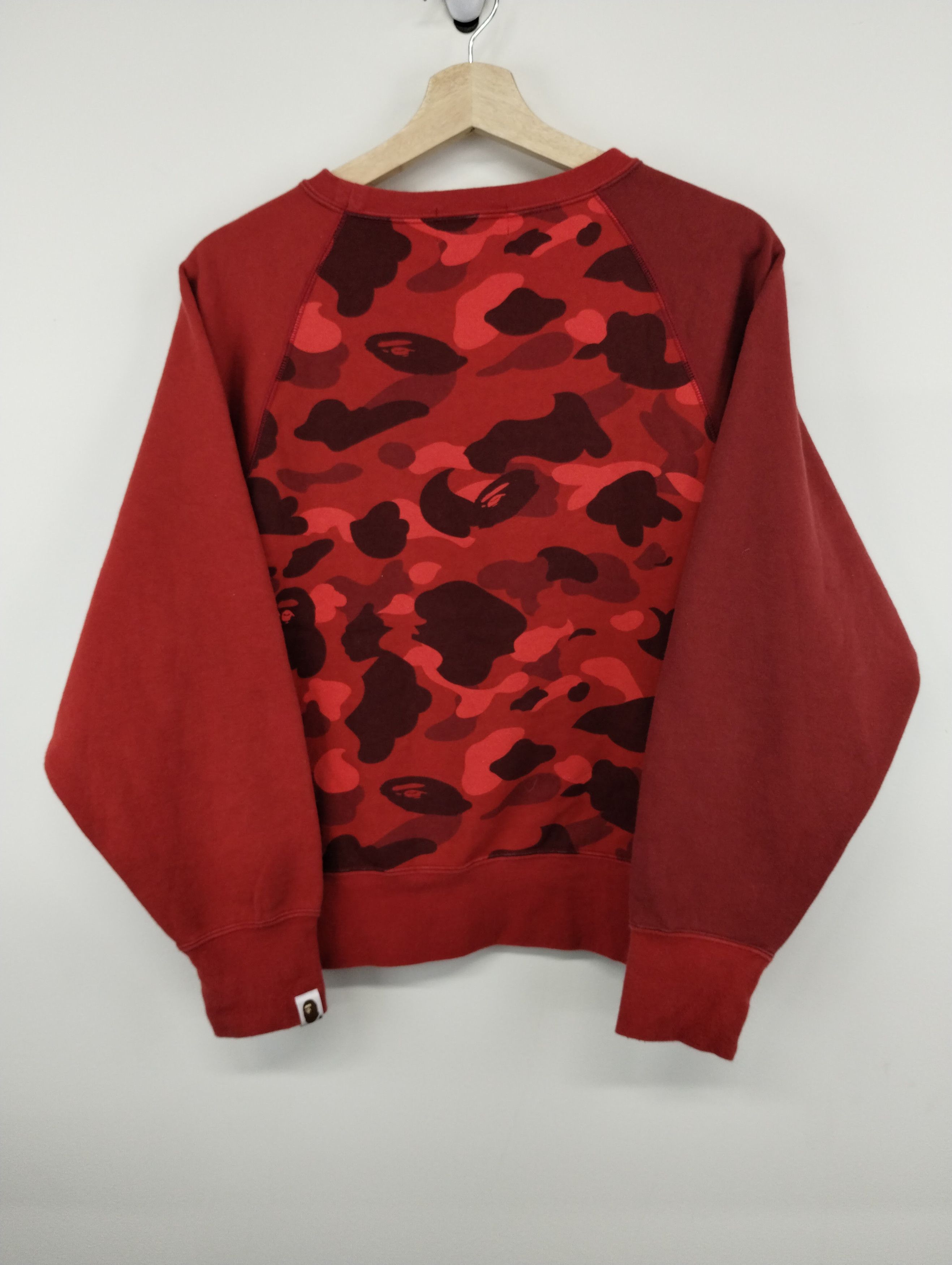 Bape red camo crewneck deals