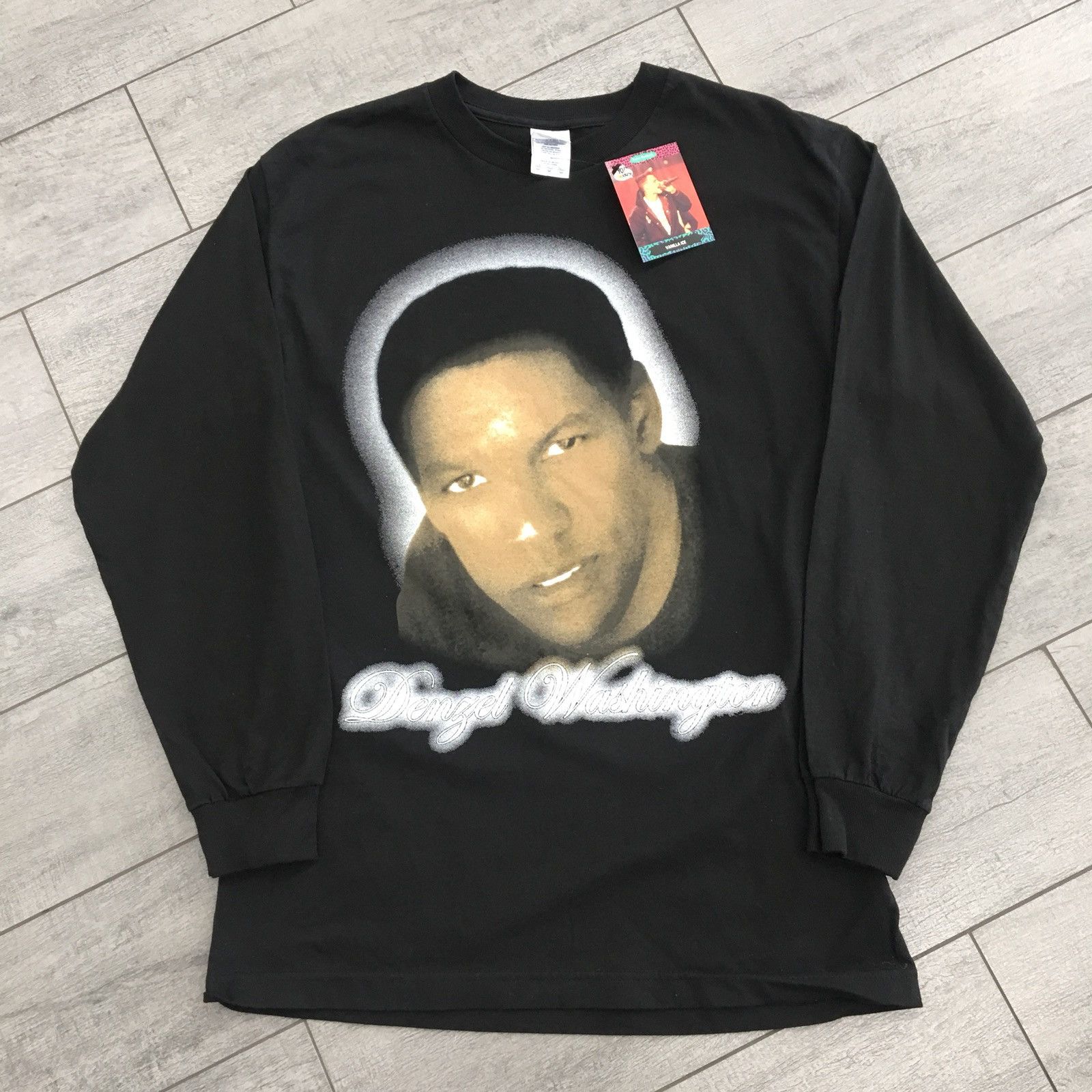 Vintage Denzel Washington T Shirt Movie, Rap Tee, Rap Tees, Short Sleeve Cotton Adult Mens Womens Unisex Size Medium M USA Fabric Gift Idea Academy Awards Show Theater Collage