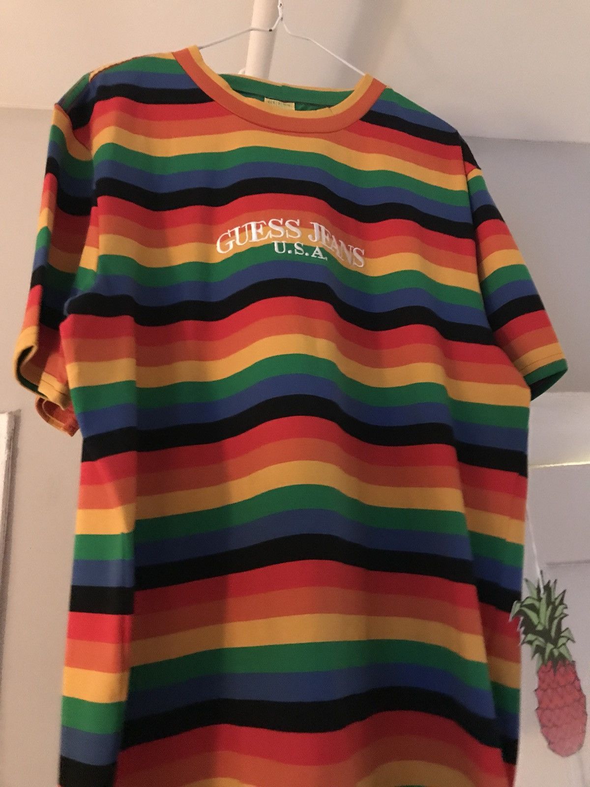 Guess FINAL PRICE Guess Farmers Market Rainbow Striped T Shirt Designed By Sean Wotherspoon Grailed