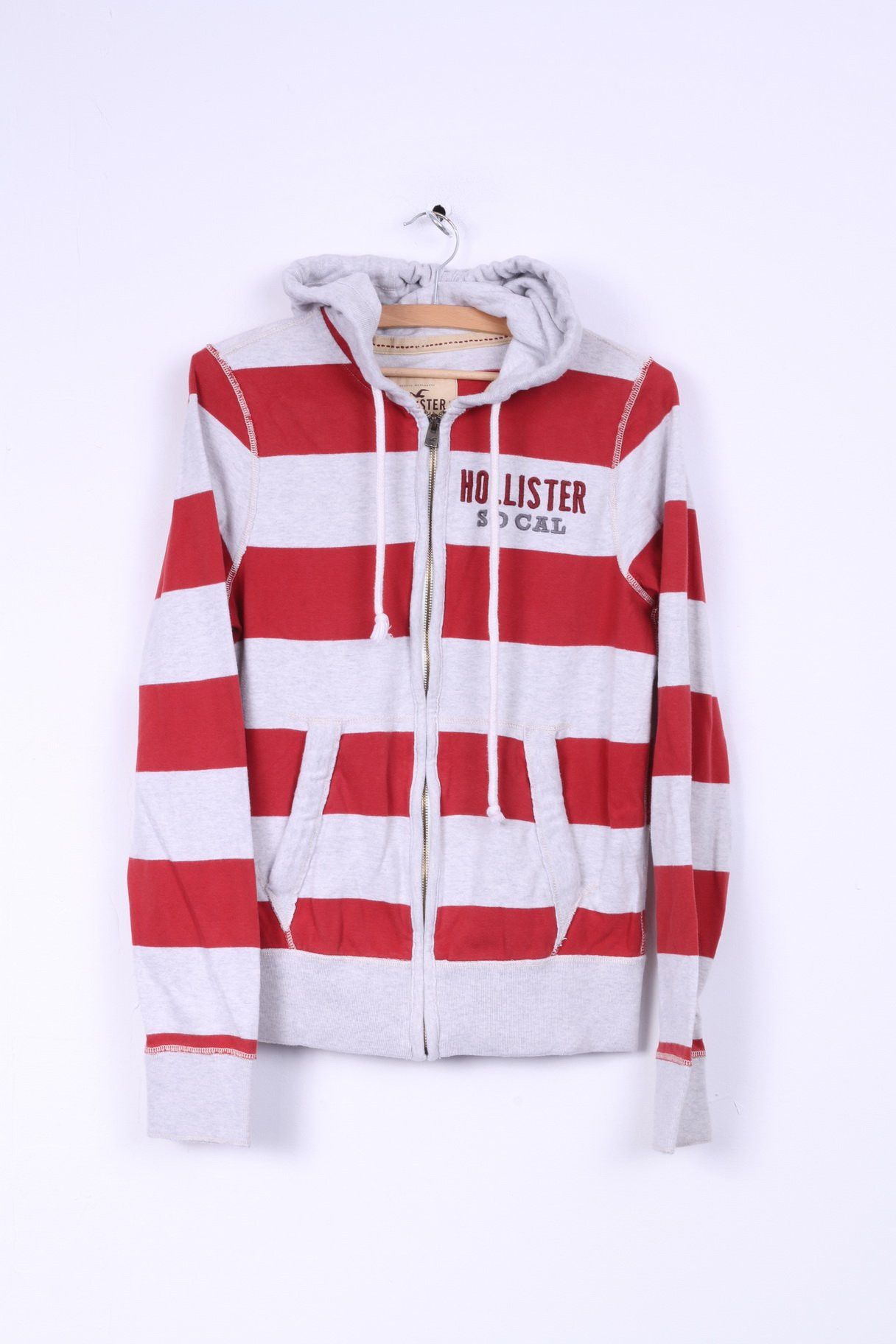 Red and white hollister hoodie deals