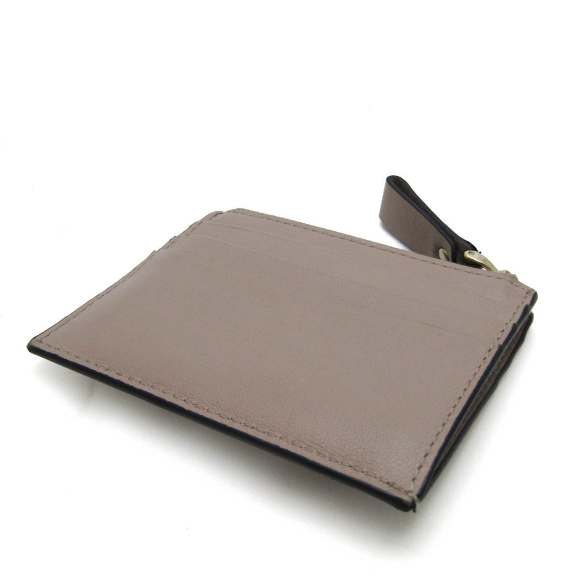 Valentino Garavani Valentino Garavani Lockstuds TW2P0T35BOL Leather Card Case Pink Beige Size ONE SIZE - 2 Preview