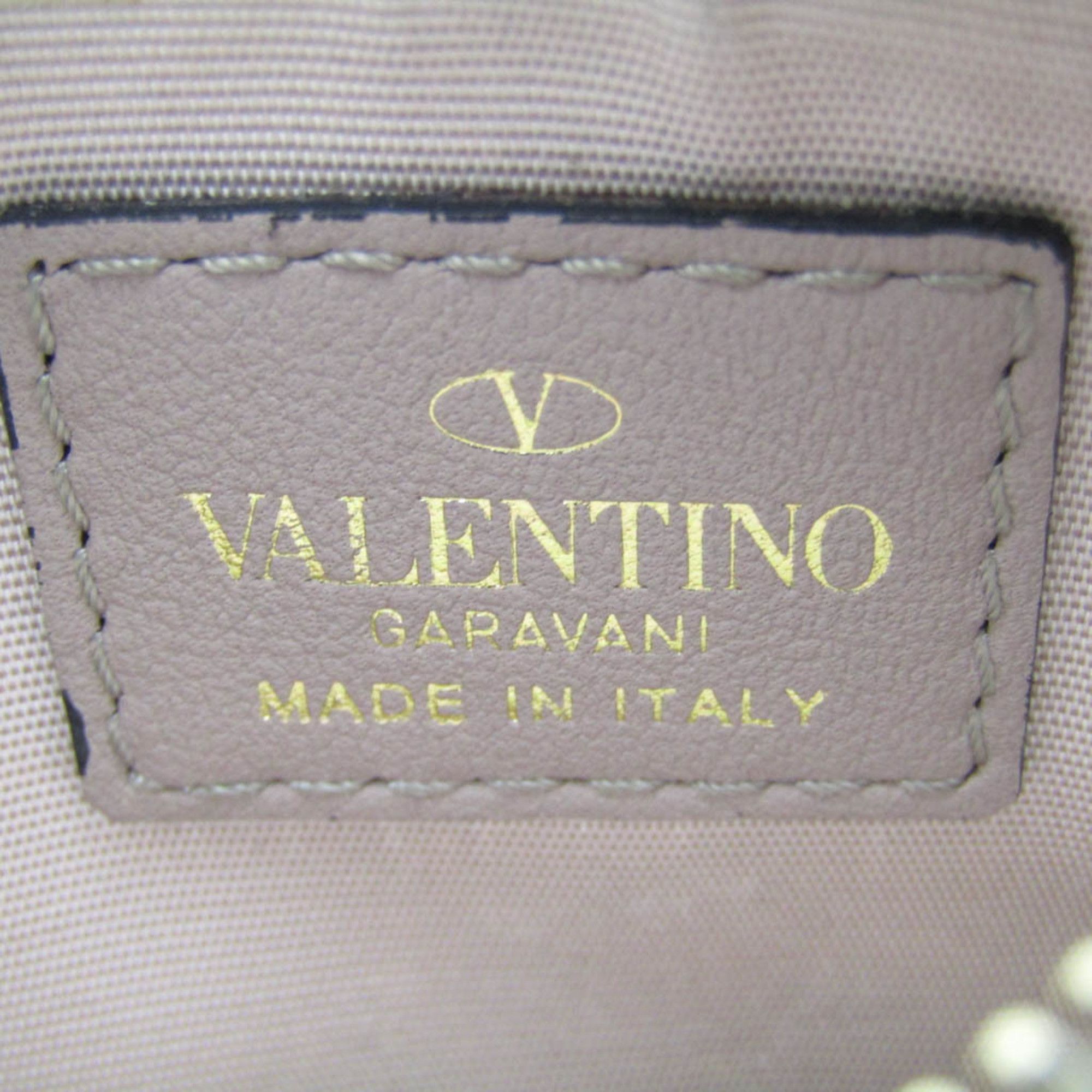 Valentino Garavani Valentino Garavani Lockstuds TW2P0T35BOL Leather Card Case Pink Beige Size ONE SIZE - 9 Thumbnail