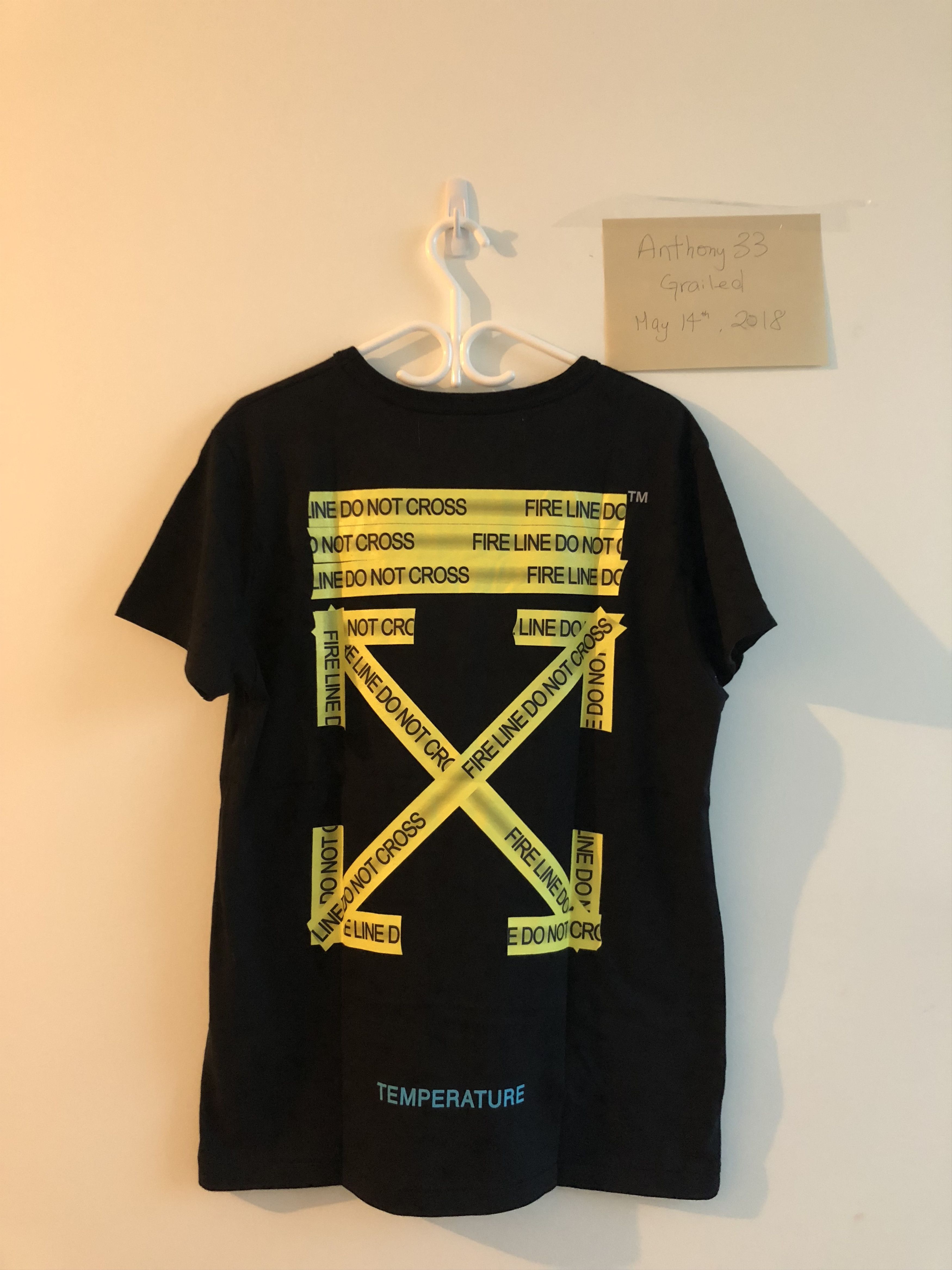 Off white cross line t shirt best sale