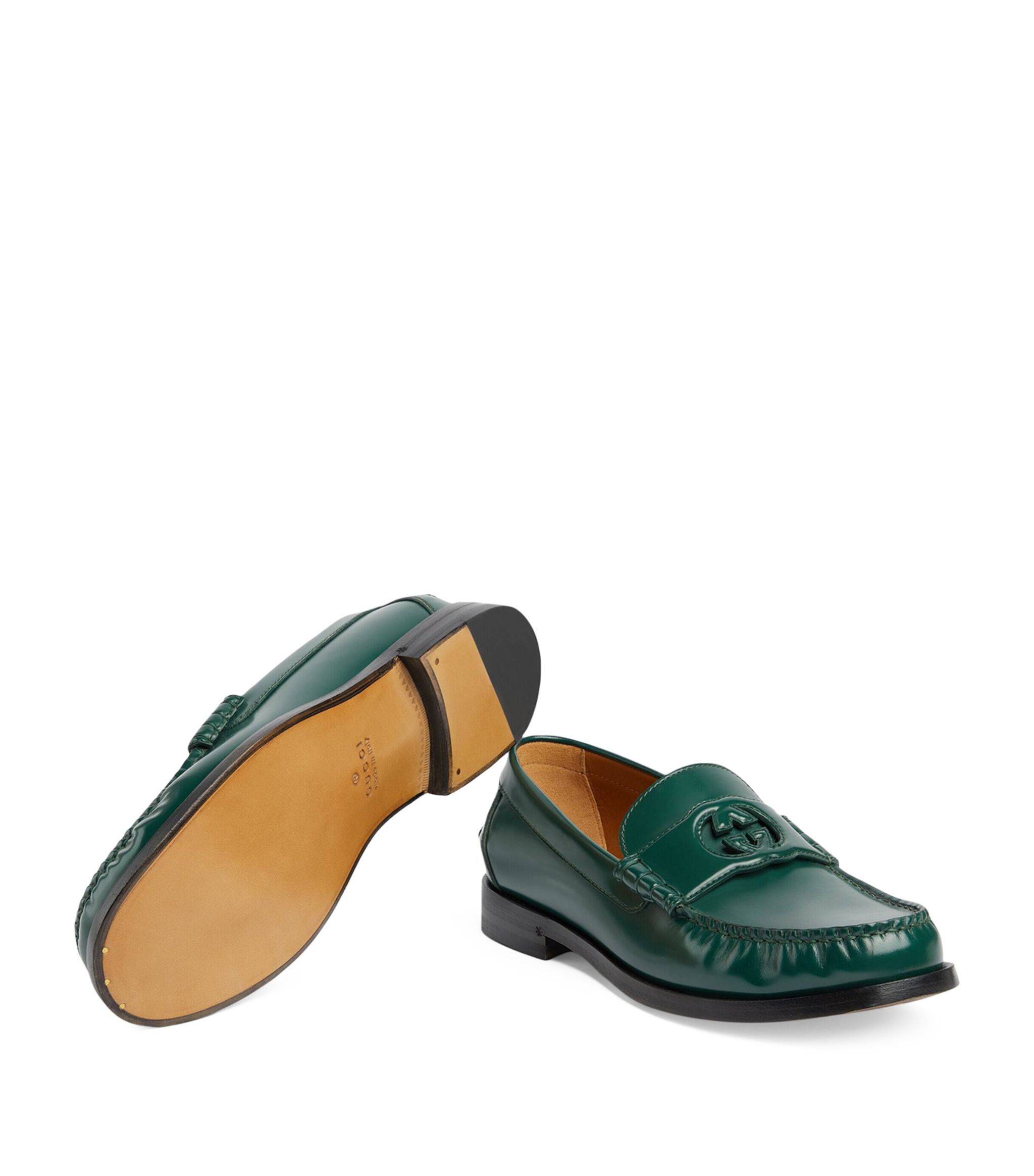 Gucci Gucci Interlocking G Detail Loafers in Green Size US 8.5 / EU 41-42 - 3 Thumbnail